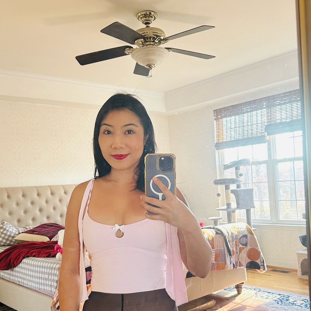 Lulu lemon Pink Sleeveless Top with Bow Detail